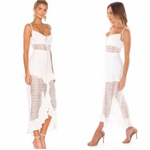 FOR LOVE & LEMONS LOVEBIRD LACE MIDI DRESS - Picture 4 of 16